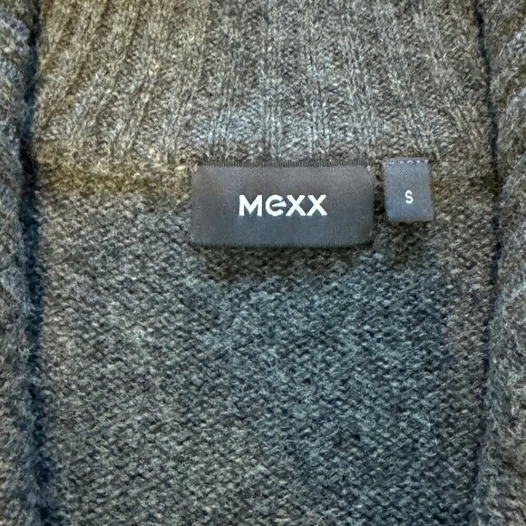 Vintage 90s Mexx Lamb Wool Blend Knit Grey Zip-Up Sweater with Nordic Pattern - Picture 5 of 7